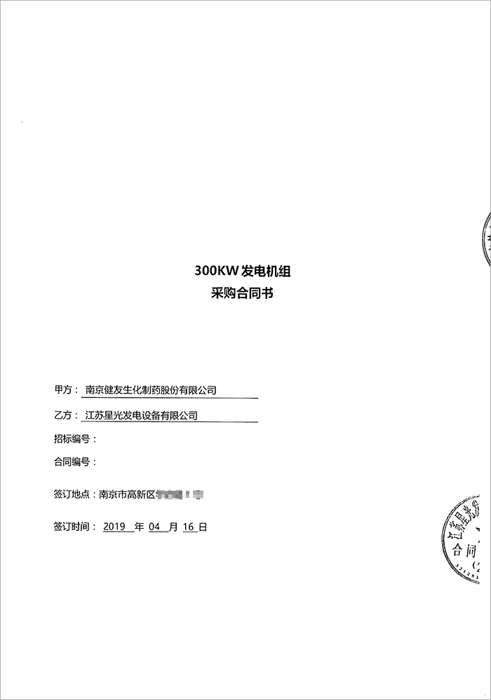 南京健友制藥300kw靜音箱式柴油發(fā)電機(jī)組